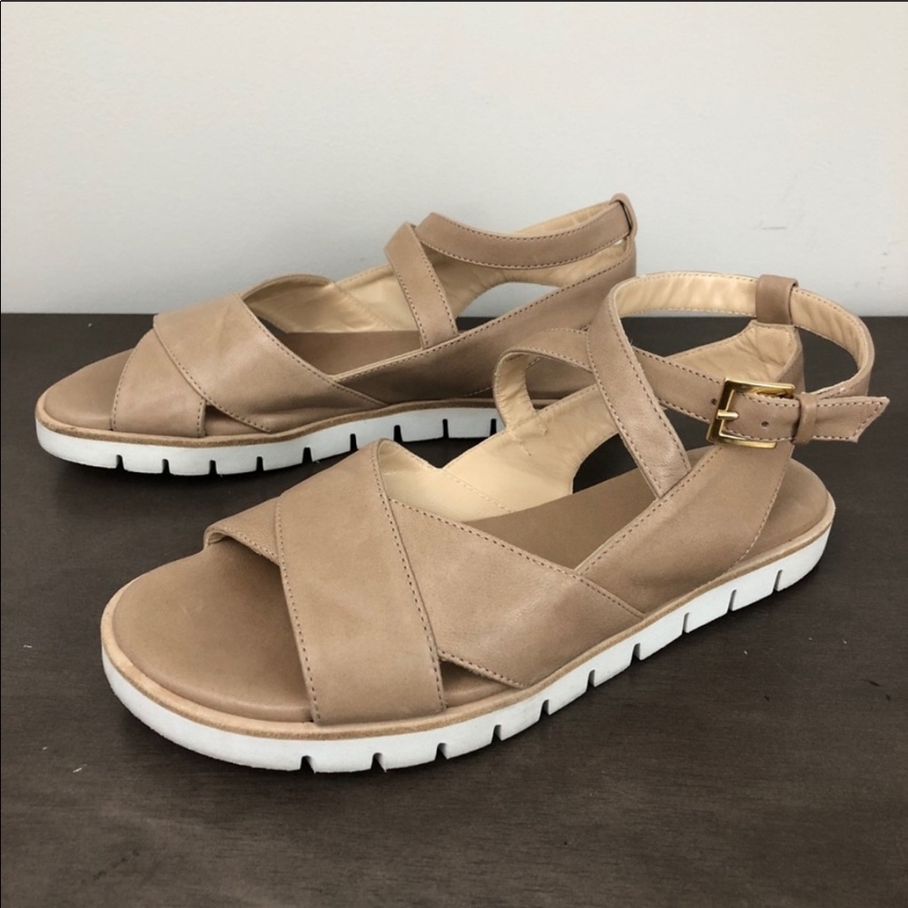 Amalfi by Rangoni Nude Strappy Leather Sandals